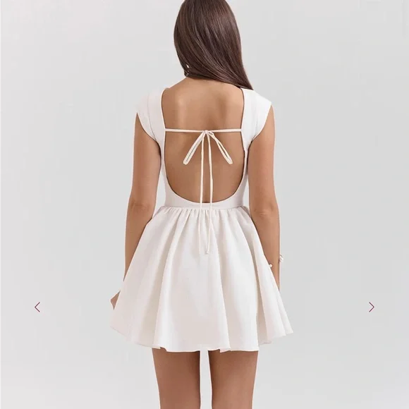 HOUSE OF CB Enchant White Open Back Mini Dress